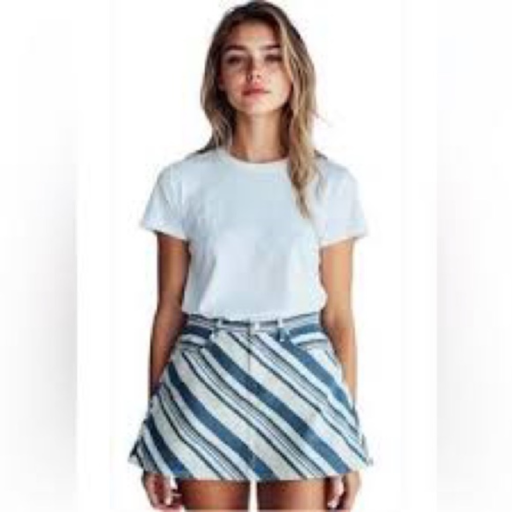 Universal Thread Striped Denim Skirt